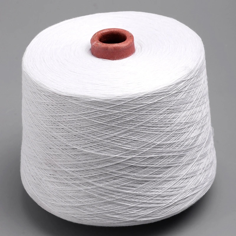 Recycled Polyester Spun Yarn Black and Optical White