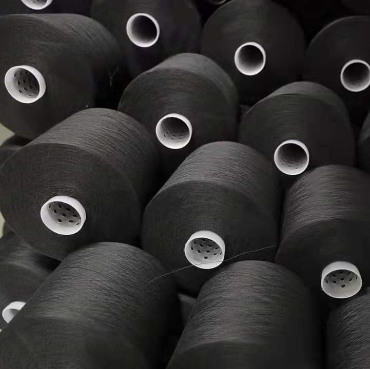 SGS fiber Spun Black Polyester Yarn for Sewing Thread,Knitting